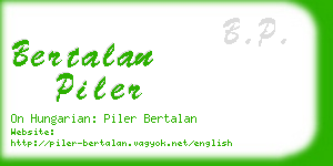 bertalan piler business card